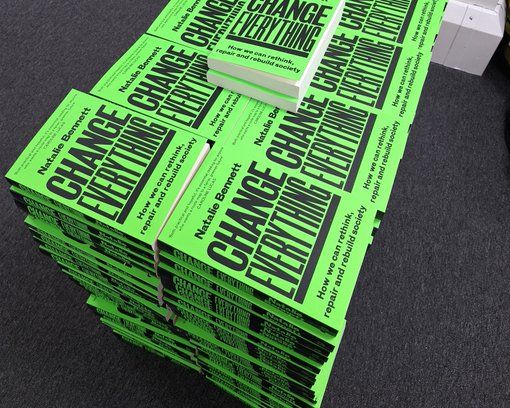 Photo of Natalie Bennett and Jenny Jones outside Parliament with text that reads:   Greens in the House.   With Green Party House of Lords logo in top right.