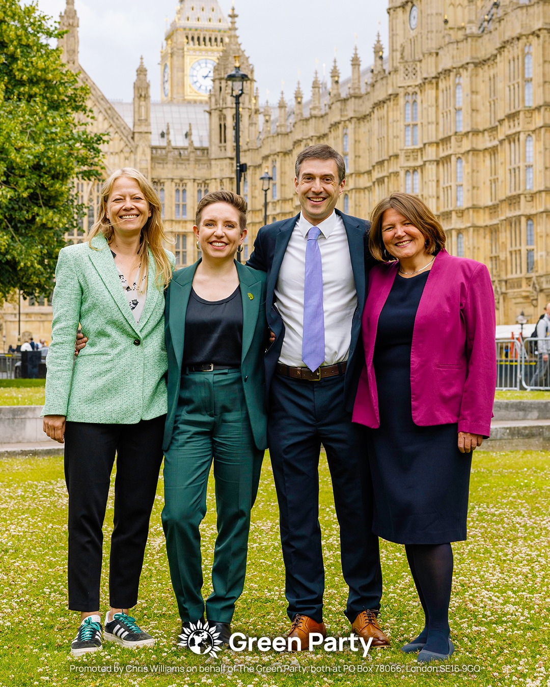The four Green MPs: Siân Berry, Carla Denyer, Adrian Ramsay and Ellie Chowns