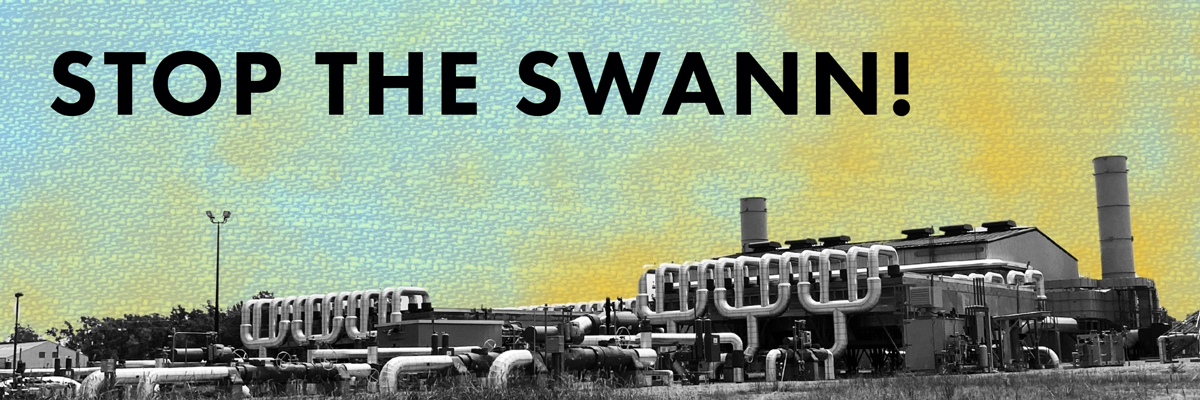 Graphic of gas plant compressor station saying 